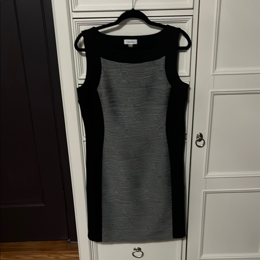 Calvin Klein Black and Gray Women's Dress